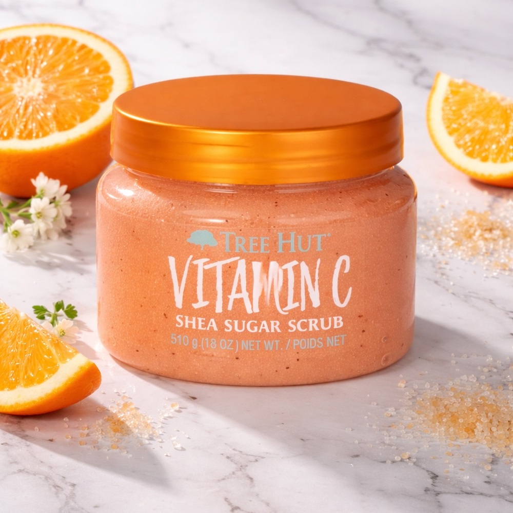 Tree Hut Vitamin C Shea Sugar Scrub 18 oz Brightening Exfoliating Body Scrub